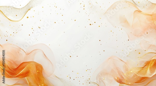 Delicate Peachy-Gold Sheer Fabric