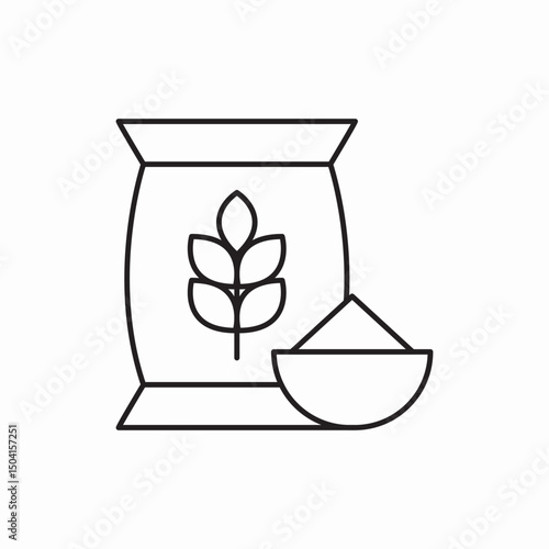 flour bag grain icon sign vector