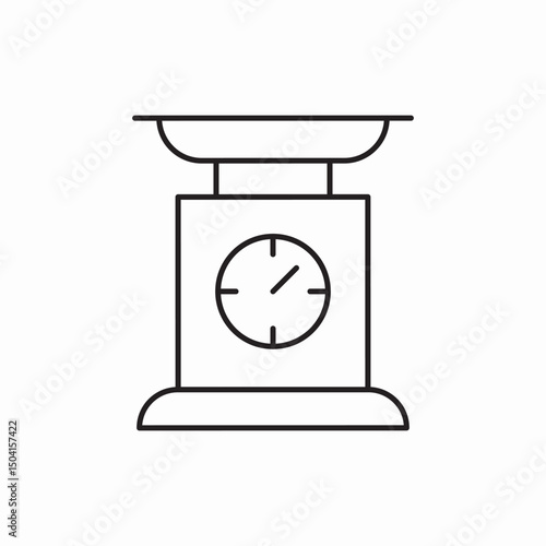 kitchen scales measuring weighing icon sign vector