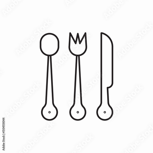 utensils spoon fork icon sign vector