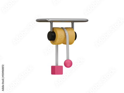 pulley icon 3d illustration render