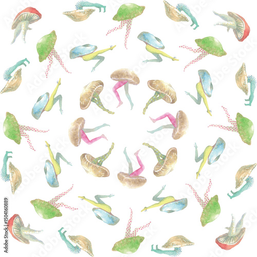 Mushroom People Pattern 03