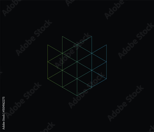 Modern W Letter Logo – Futuristic Polygon Design with Low Poly Triangles, Abstract Geometric Background
