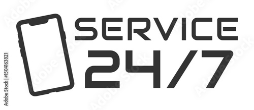Web24 7 Service open 24 h hours a day and 7 days a week circle stamp icon. Shop support logo symbol sign button. Vector illustration image. Isolated on white background.