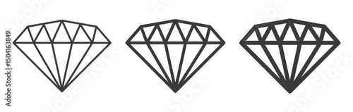 Diamond company logo brand icon symbol. Jewellery shop gemstone sign. Diamond shape silhouette. Vector illustration image. Isolated on white background.