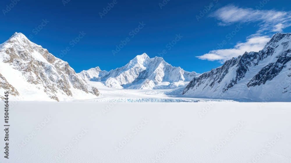 Fototapeta premium Majestic Snow-Covered Mountains & Glacier