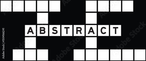 Alphabet letter in word abstract on crossword puzzle background
