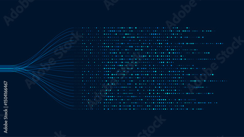 Big data visualization. Social network, financial analysis of complex databases. Data mining. Vector technology background. Information analytics concept.