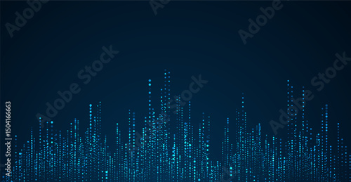 Digital technology background. Digital data square blue pattern pixel background