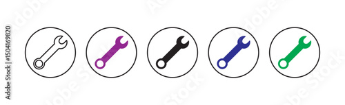 Wrench icon vector. repair icon vector. tools icon vector. repair icon vector.  Spanner symbol, Mechanic spanner sign set. Professional mechanical maintain tool sign for UI.  tools icon vector