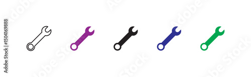 Wrench icon vector. repair icon vector. tools icon vector. repair icon vector.  Spanner symbol, Mechanic spanner sign set. Professional mechanical maintain tool sign for UI.  tools icon vector