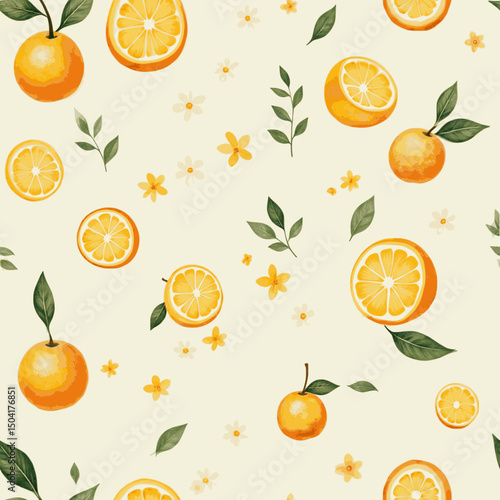 seamless pattern with oranges