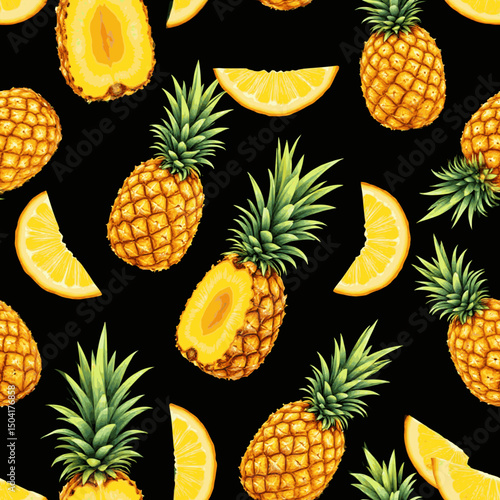seamless pattern of pineapple