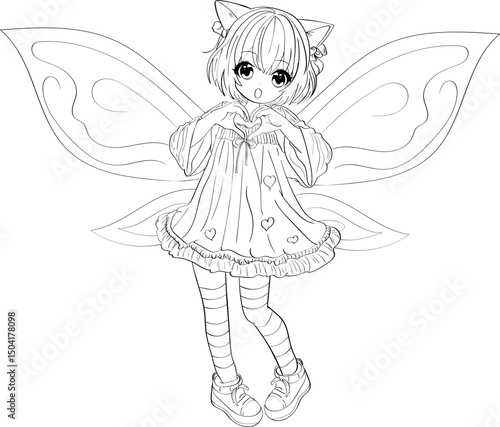coloring cute fairy for kids 