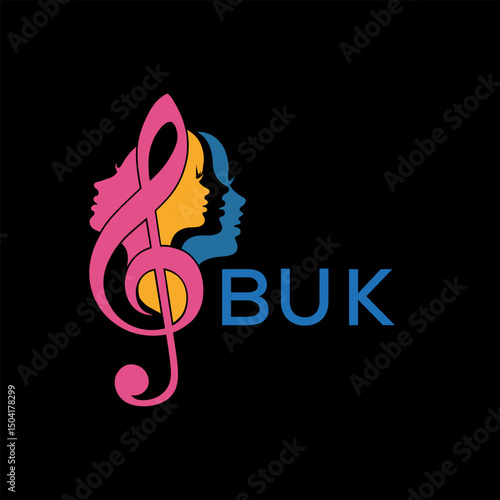 BUK letter logo. BUK Musical Band Logo. BUK best icon.	
