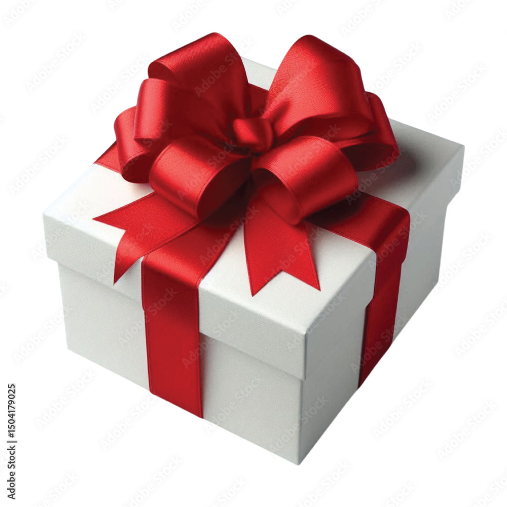 Obraz premium White Box with red bow