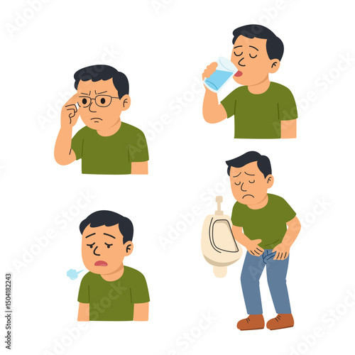 diabetes disease symptoms cartoon character