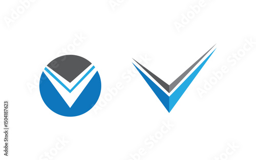 V icon Business Logo Template design illustration v.8