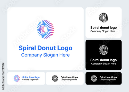 Spiral Donut Logo  Circular Torus Design