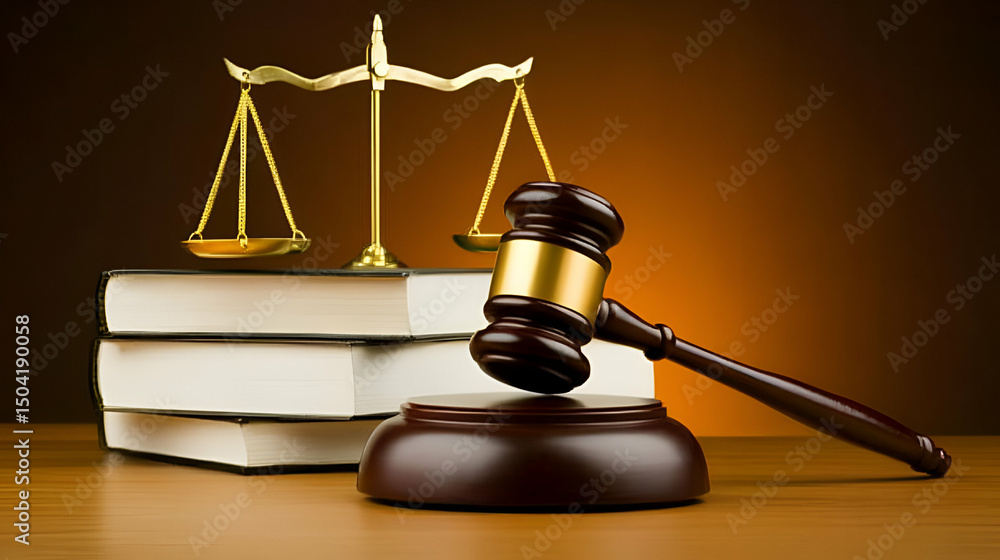 Wooden Gavel and Scales of Justice on Legal Books Wooden Gavel and Scales of Justice on Legal Books