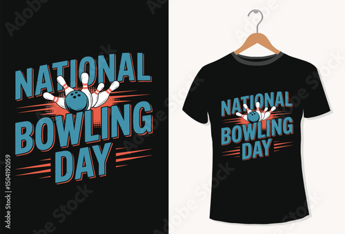 Bowling t-shirt design vector illustration.