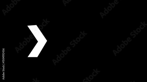Animated right arrow in fast forward style with quick loop perfect for video editing, ui icons, or motion design transitions.