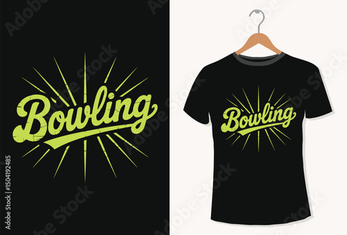Bowling t-shirt design vector illustration.