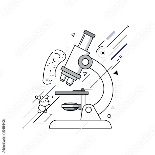 vector illustration of a microscope