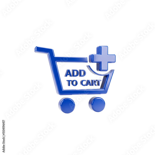 Add to cart symbol isolated on transparent background