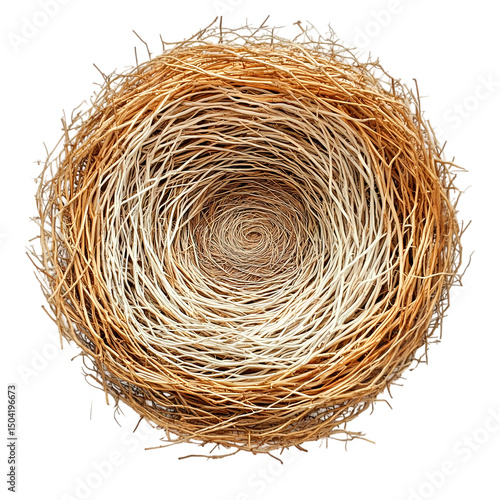 Empty Birds Nest isolated on transparent background