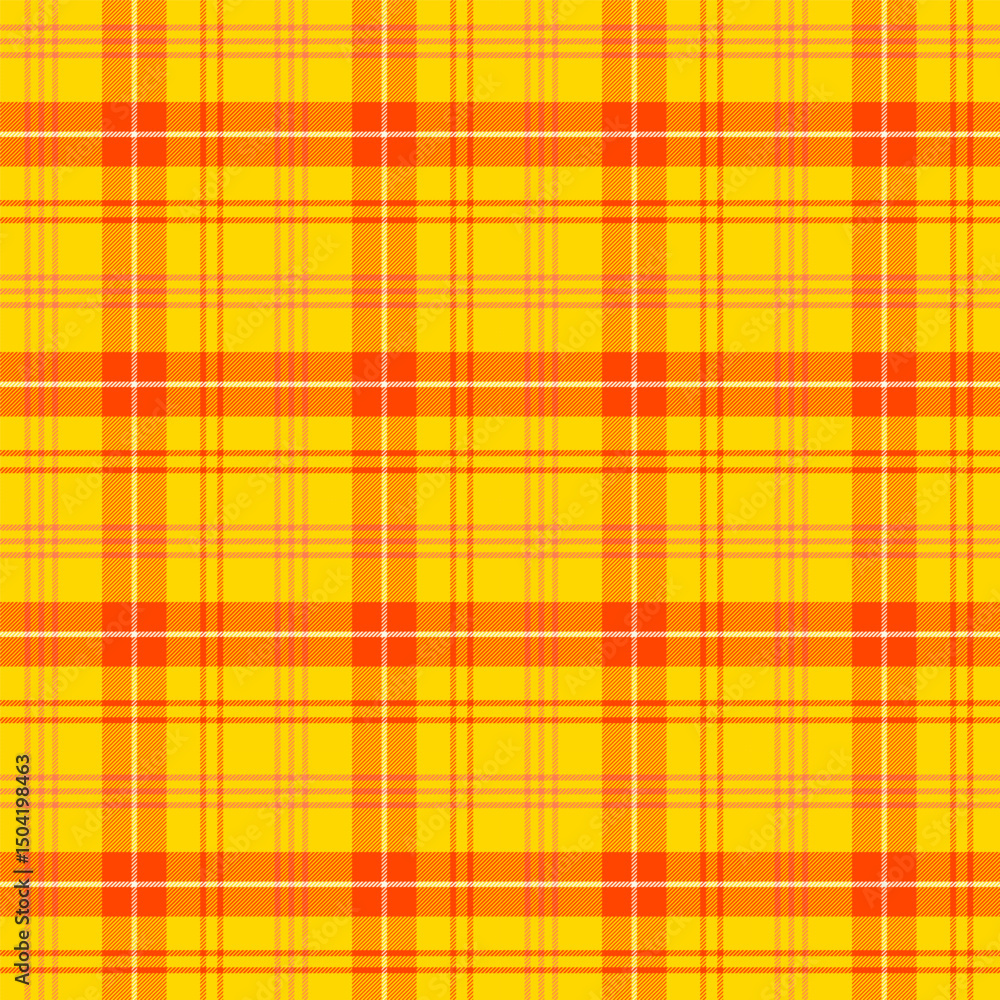 Colorful plaid repeat pattern.Checkered tartan seamless pattern in orange and yellow.Geometric graphic vector illustration background design for fabric and prints. Colorful plaid repeat pattern.Checkered tartan seamless pattern in orange and yellow.Geometric graphic vector illustration background design for fabric and prints.