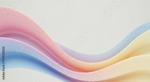Pastel Waves: A Gentle Gradient of Color and Form on a Light Background