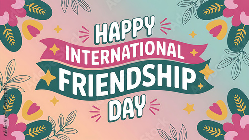 Happy international friendship day celebration card design