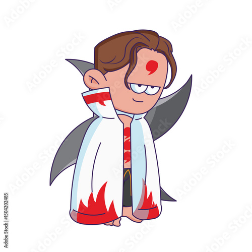 Cartoon-style character illustration with a bored or tired expression.