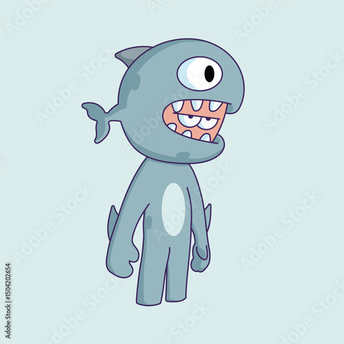 Cartoon-style character illustration with a bored or tired expression.