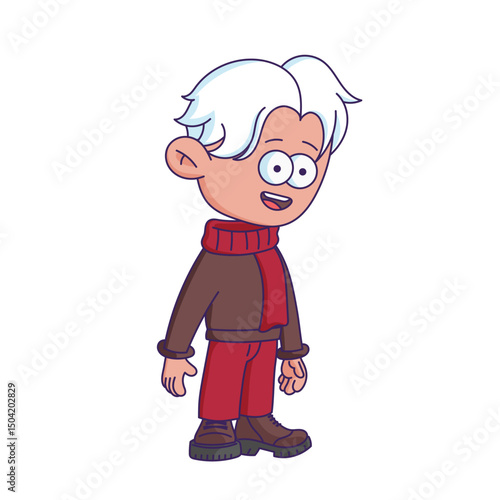 Cartoon-style character illustration with a bored or tired expression.