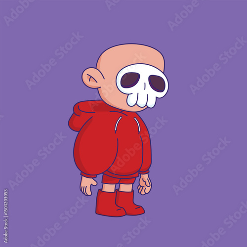 Cartoon-style character illustration with a bored or tired expression.
