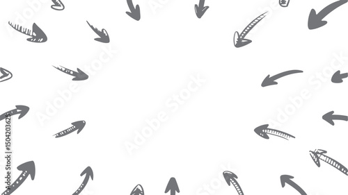 set of different vector arrows pointing to the center