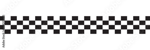 Black and white checkered rectangular frame. Square racing checkerboard pattern. Chessboard geometric pattern. Rally checkerboard pattern. Finish racing frame. Vector illustration on white background