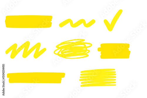Bright yellow abstract shapes created with paint on a white background show vibrant design possibilities for artistic projects