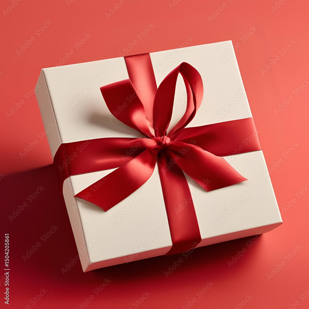 gift box with red ribbon gift box with red ribbon