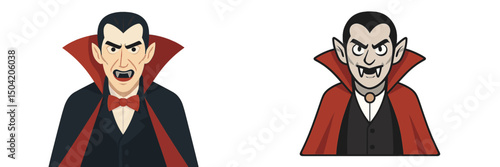 Classic cartoon vampires showing different expressions in a playful style