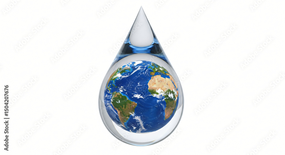 Obraz premium Earth Encased in a Teardrop of Water