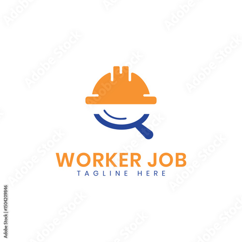 worker job hire search hiring recruitment agency logo design concept modern minimal concept 