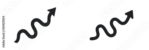 Abstract design featuring two dynamic zigzag patterns in contrasting orientations set against a minimalist background