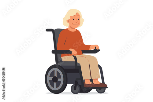 Elderly person in a wheelchair enjoying a comfortable moment at home during a sunny afternoon