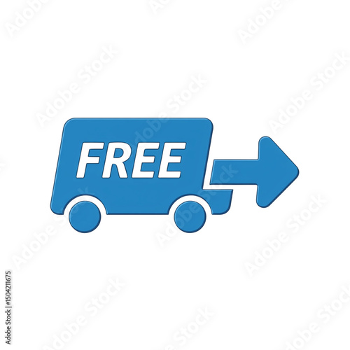 Free shipping symbol isolated on transparent background