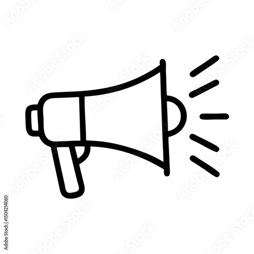 Mega Phone Speaker Icon Line Art Vector Illustration