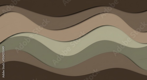 Abstract Layered Waves in Earthy Tones