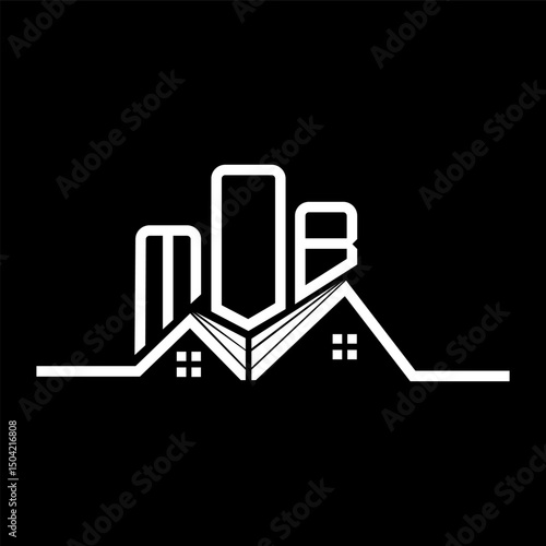 MOB Real State logo design, MOB simple and modern logo. MOB luxurious alphabet design